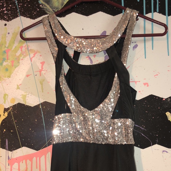 Black Sequin Prom Dress - Picture 2 of 3